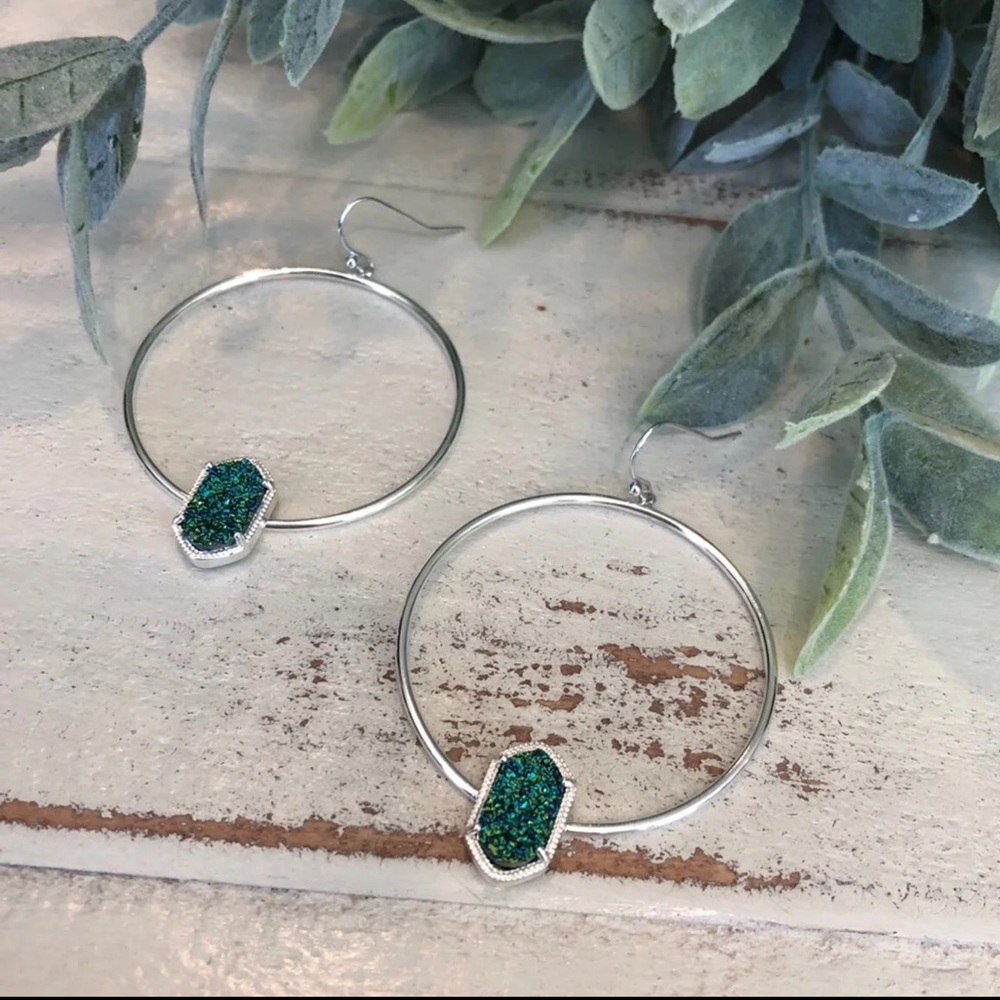Emerald City Drusy Hoops